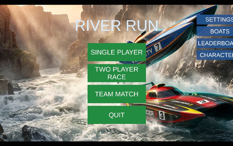 The River Run menu screen in ROR
